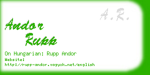 andor rupp business card